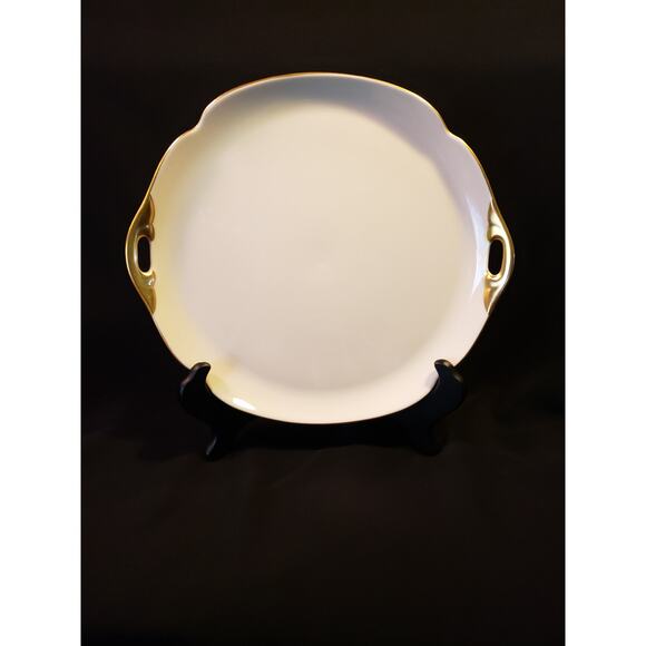 SALE Pickard China USA Ivory n Gold Square Handled Cake Plate 11 1/8 inch - Picture 5 of 9